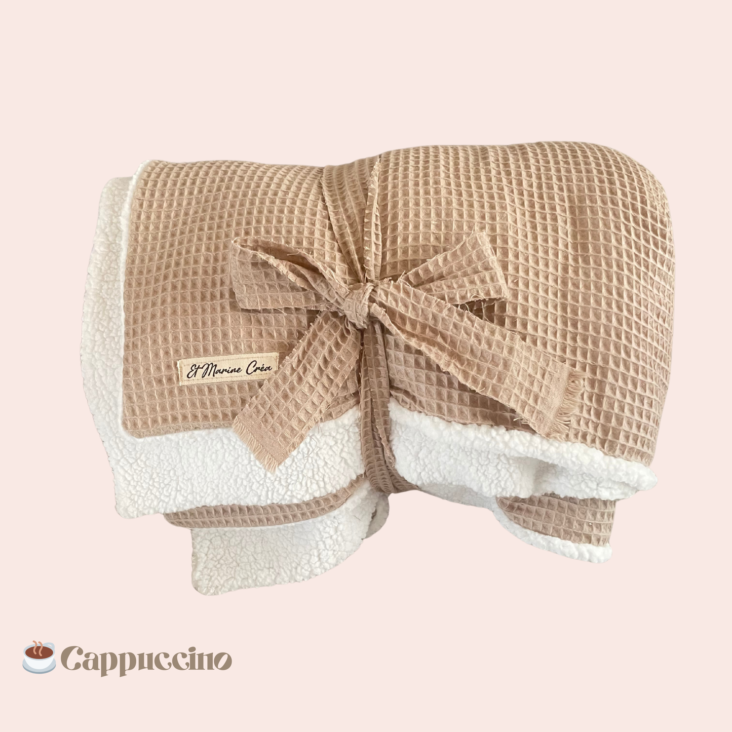 Plaid cocooning XL automne-hiver – ☕ Cappuccino -Doux & chaleureux (180x150 cm)