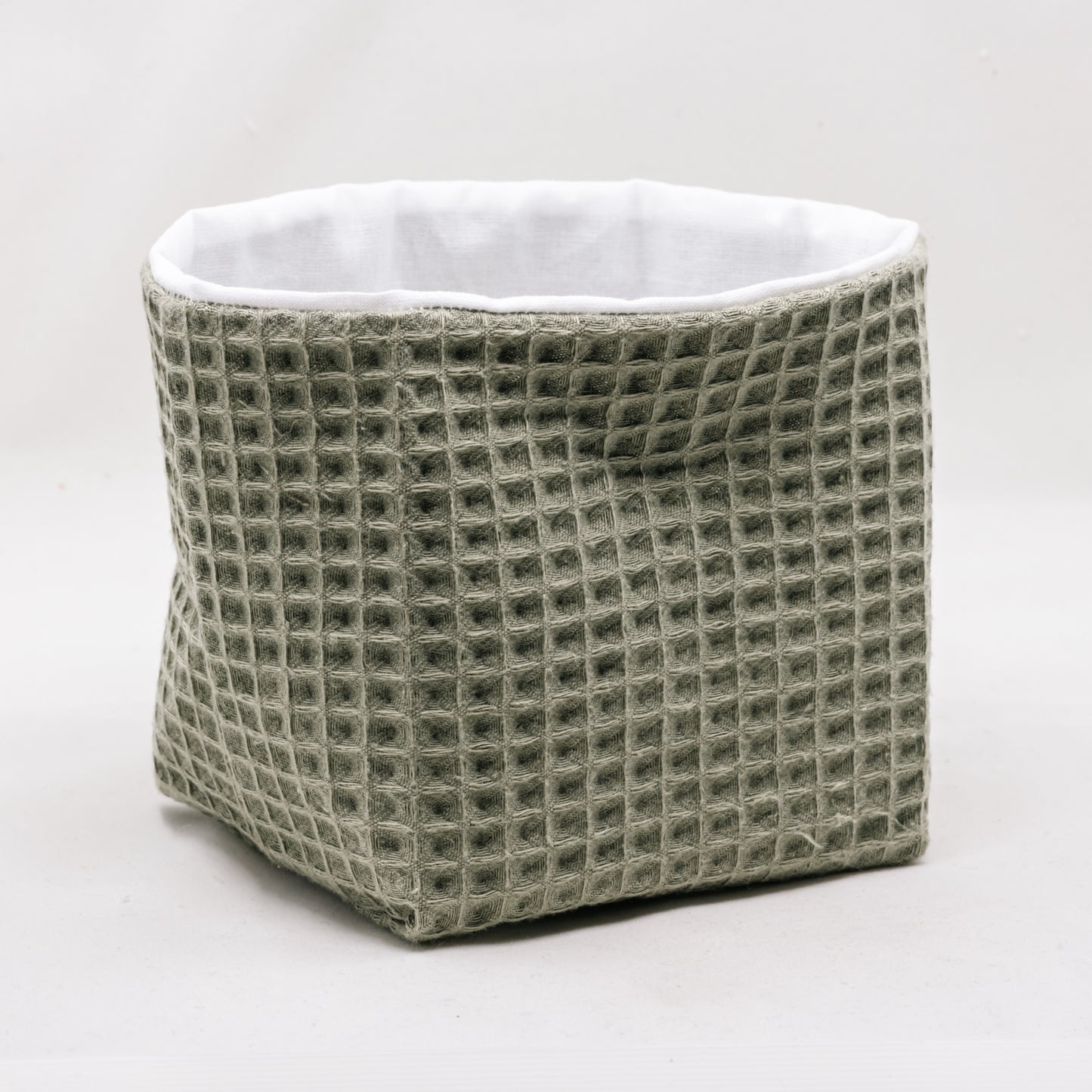 Petit panier de rangement réversible en nid d’abeille – 10 x 10 cm Sauge