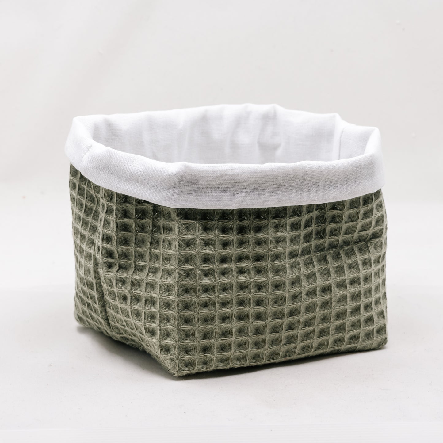 Petit panier de rangement réversible en nid d’abeille – 10 x 10 cm Sauge