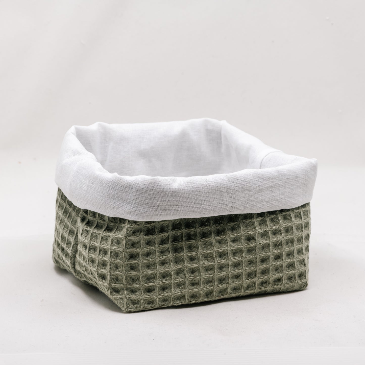 Petit panier de rangement réversible en nid d’abeille – 10 x 10 cm Sauge