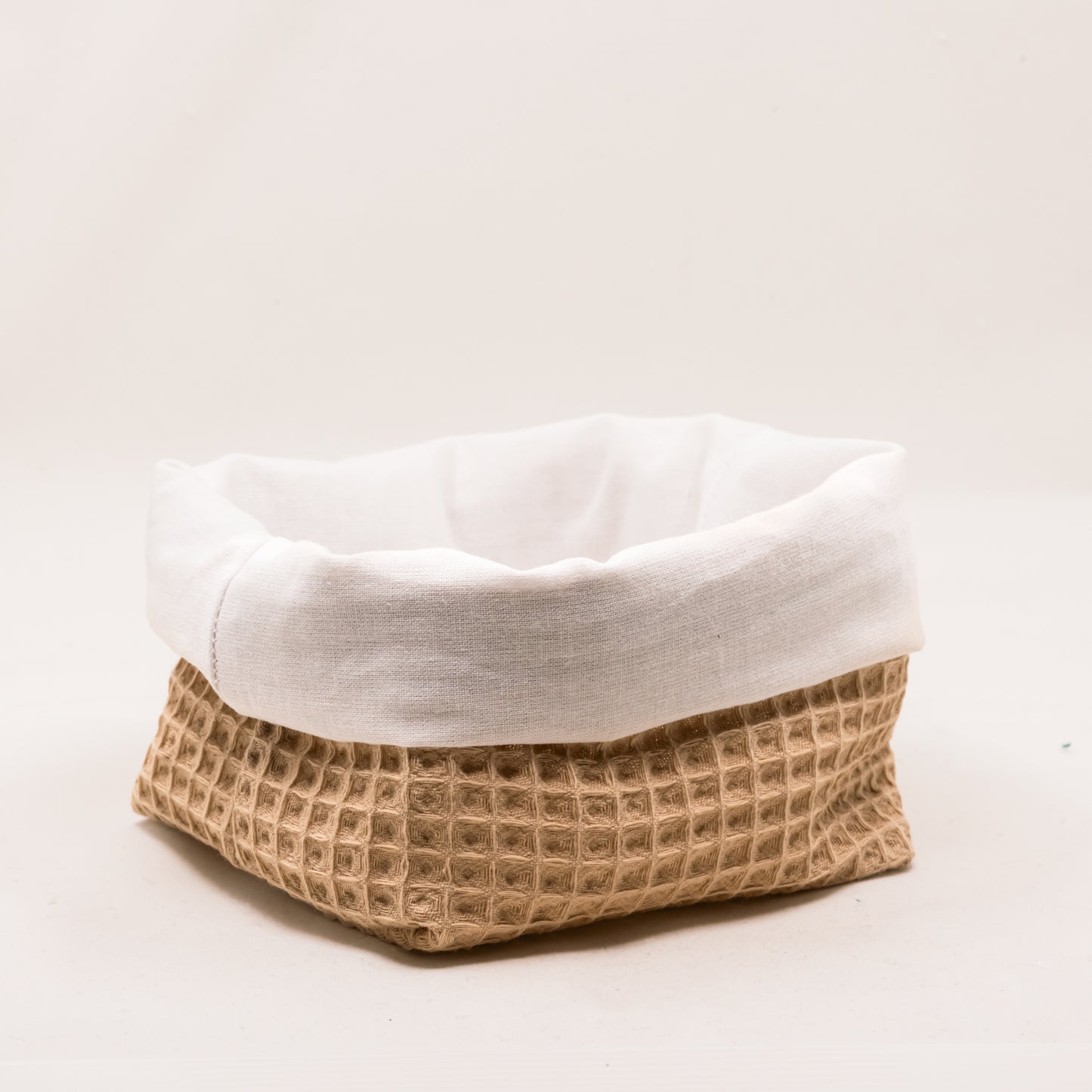 Petit panier de rangement réversible en nid d’abeille – 10 x 10 cm Beige