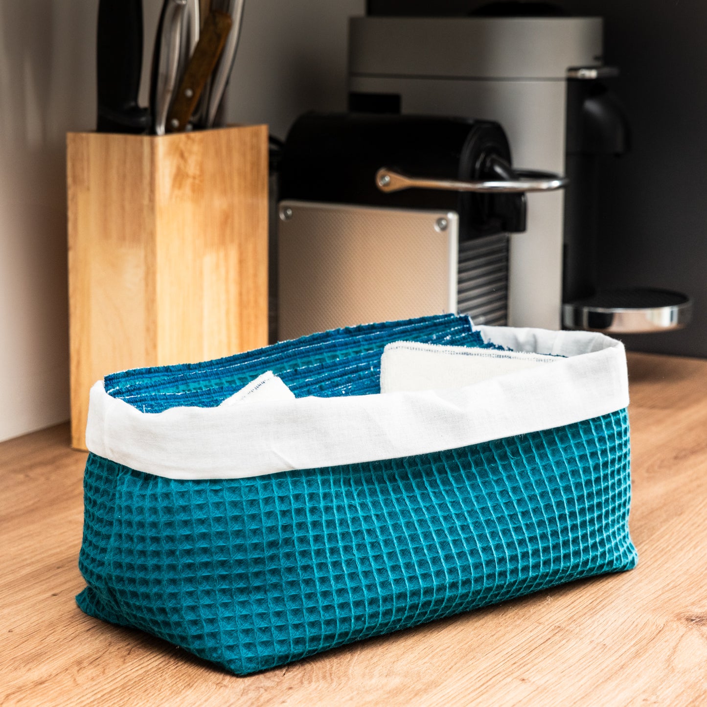 Pack de 10 essuie-tout réutilisables + panier assorti – Douceur et zéro déchet - PAON