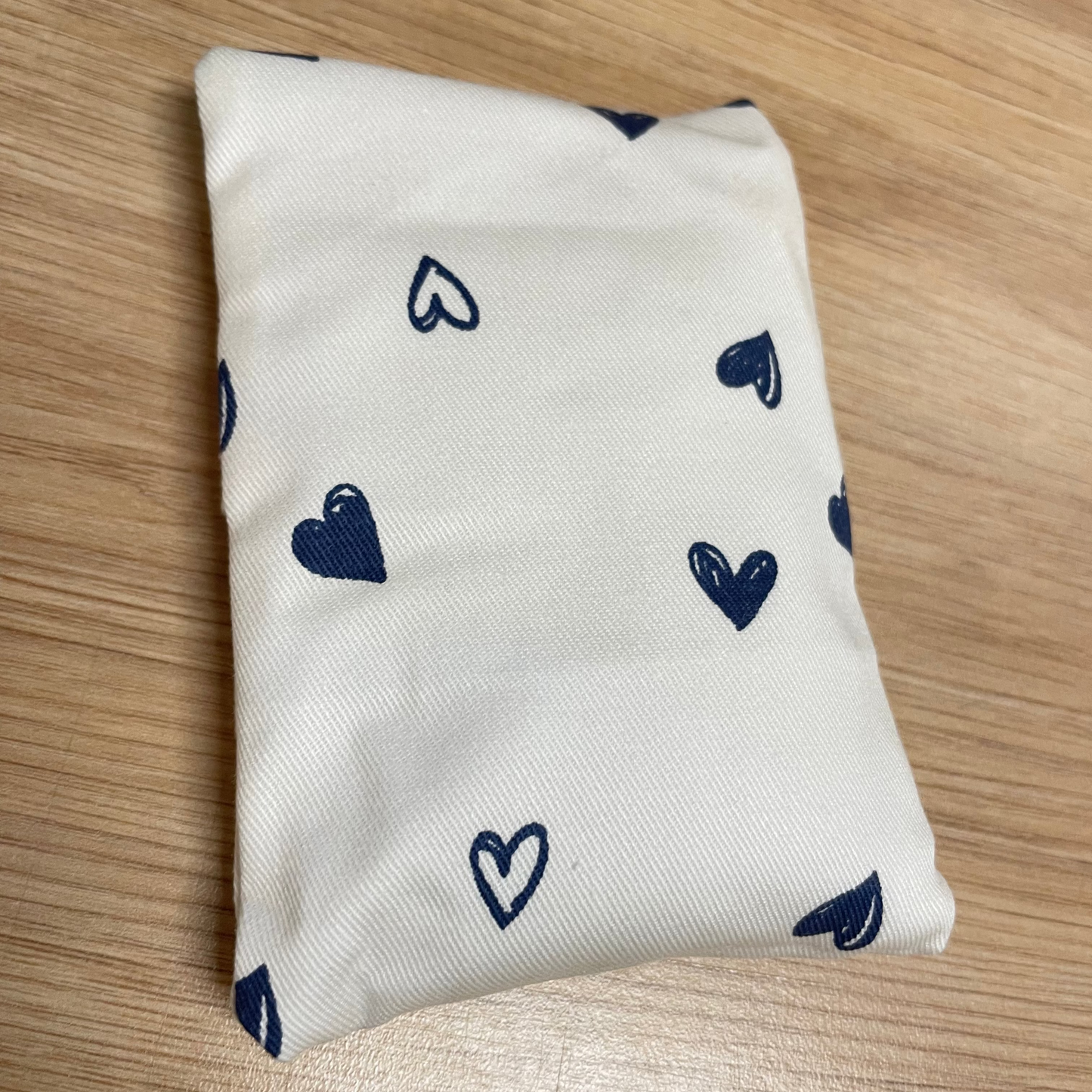 Chauffrette en Graine de Lin - Coeur bleu