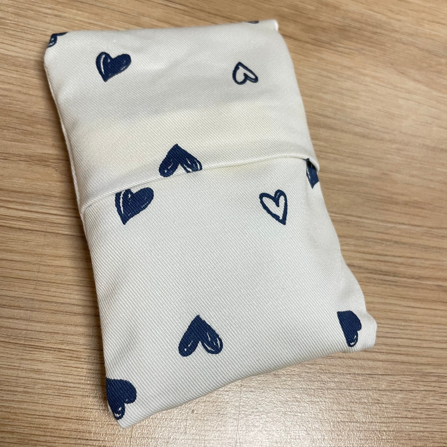 Chauffrette en Graine de Lin - Coeur bleu