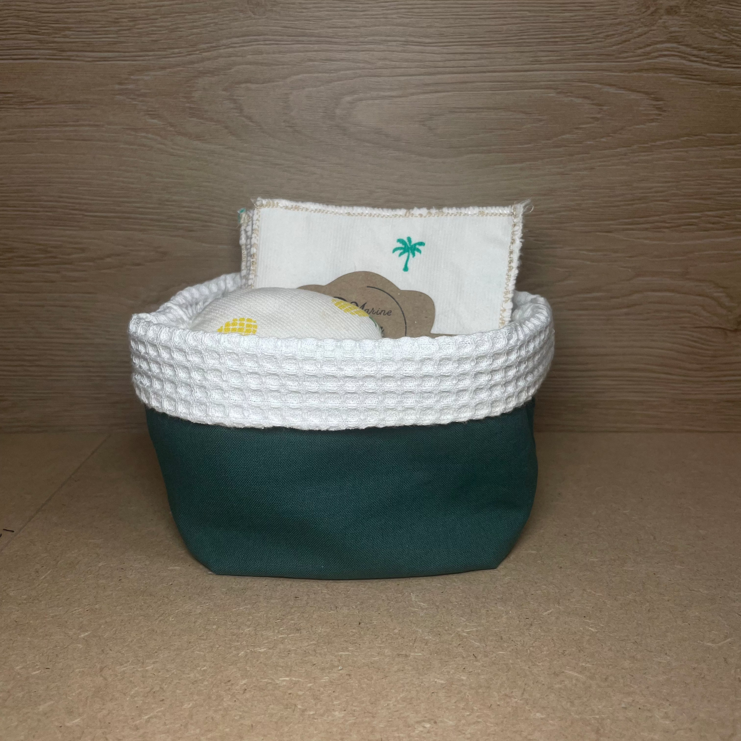 Lot panier démaquillant n° 1- Vert & Ananas