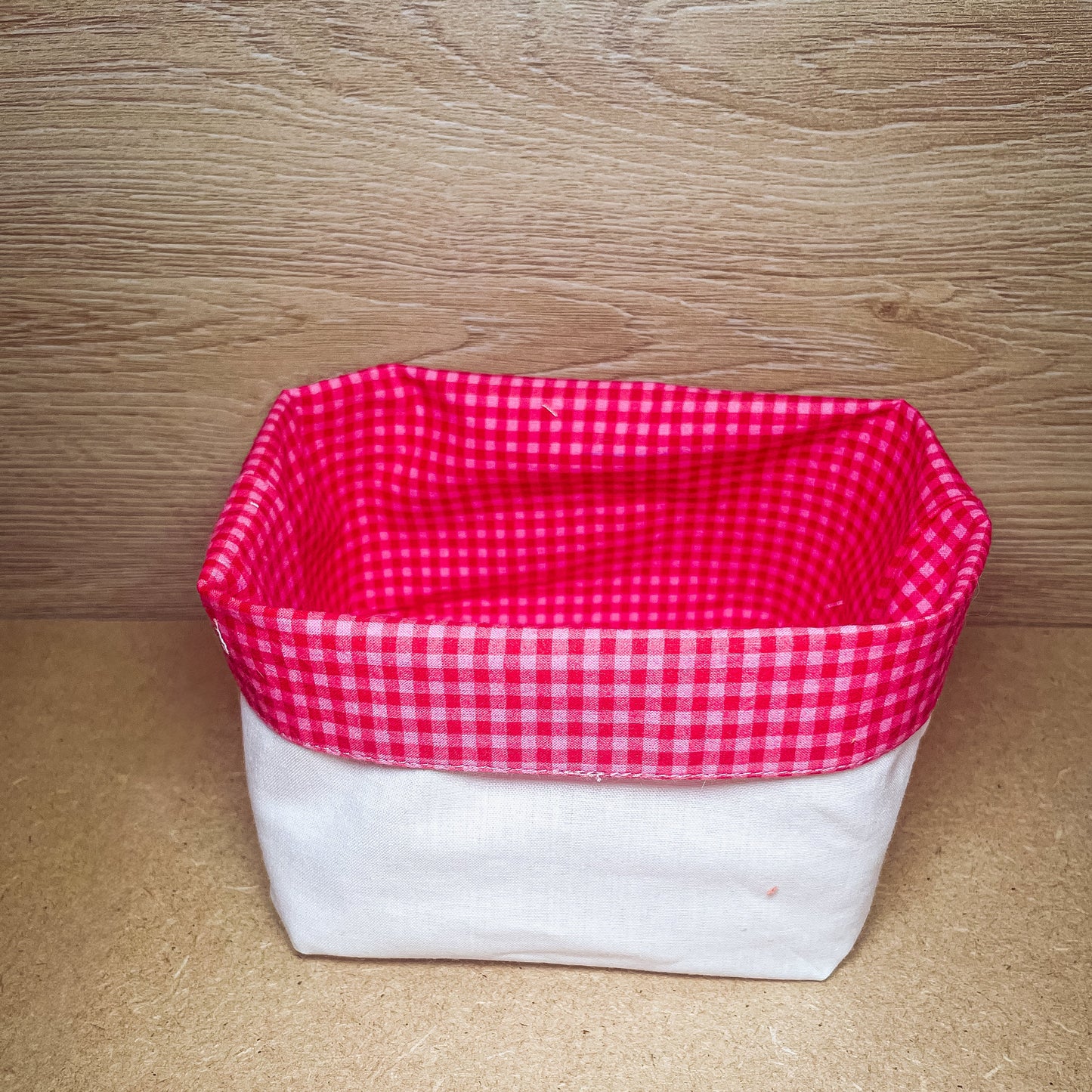 Petit panier vichy réversible