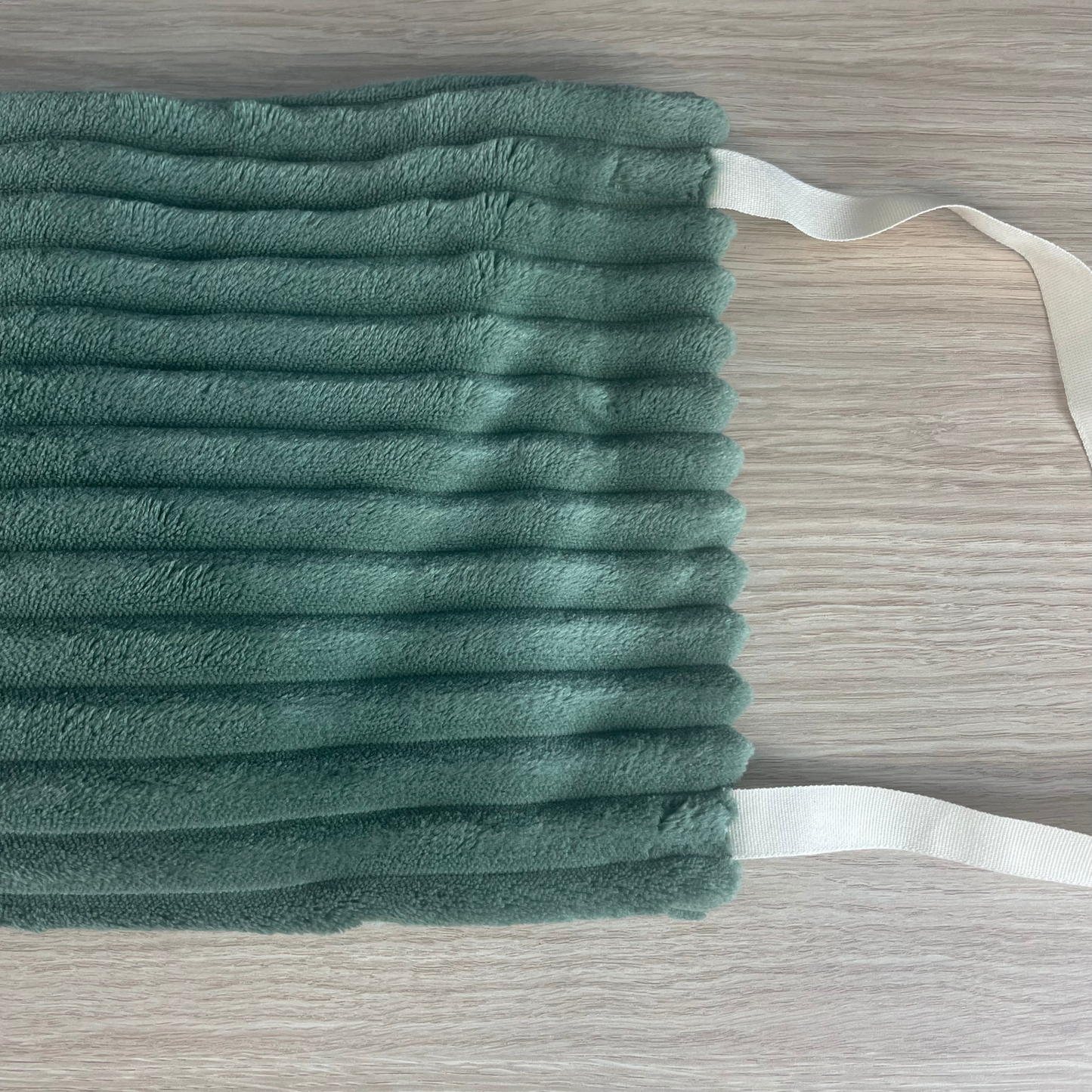 💚 Bouillotte sèche en graine de lin – Lombaire • Doudou verte