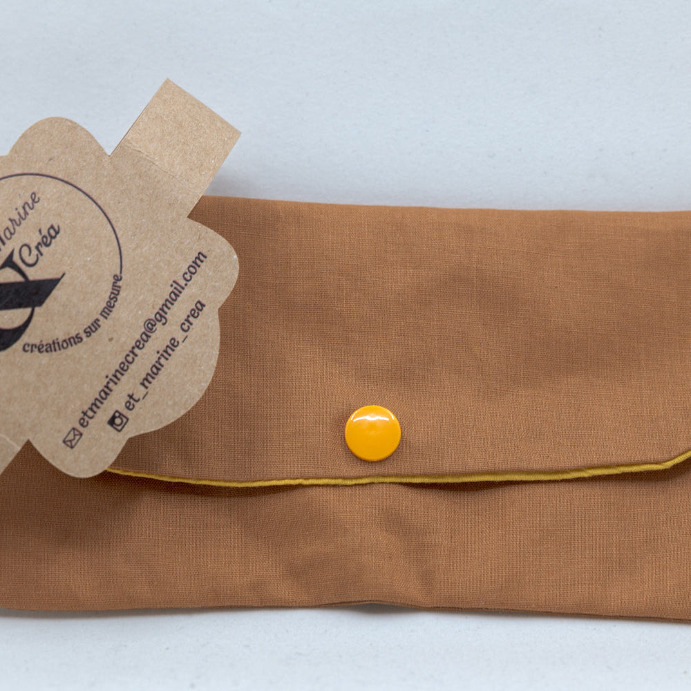 Pochette de lunettes en tissu – Léger et pratique pour l’été Marron
