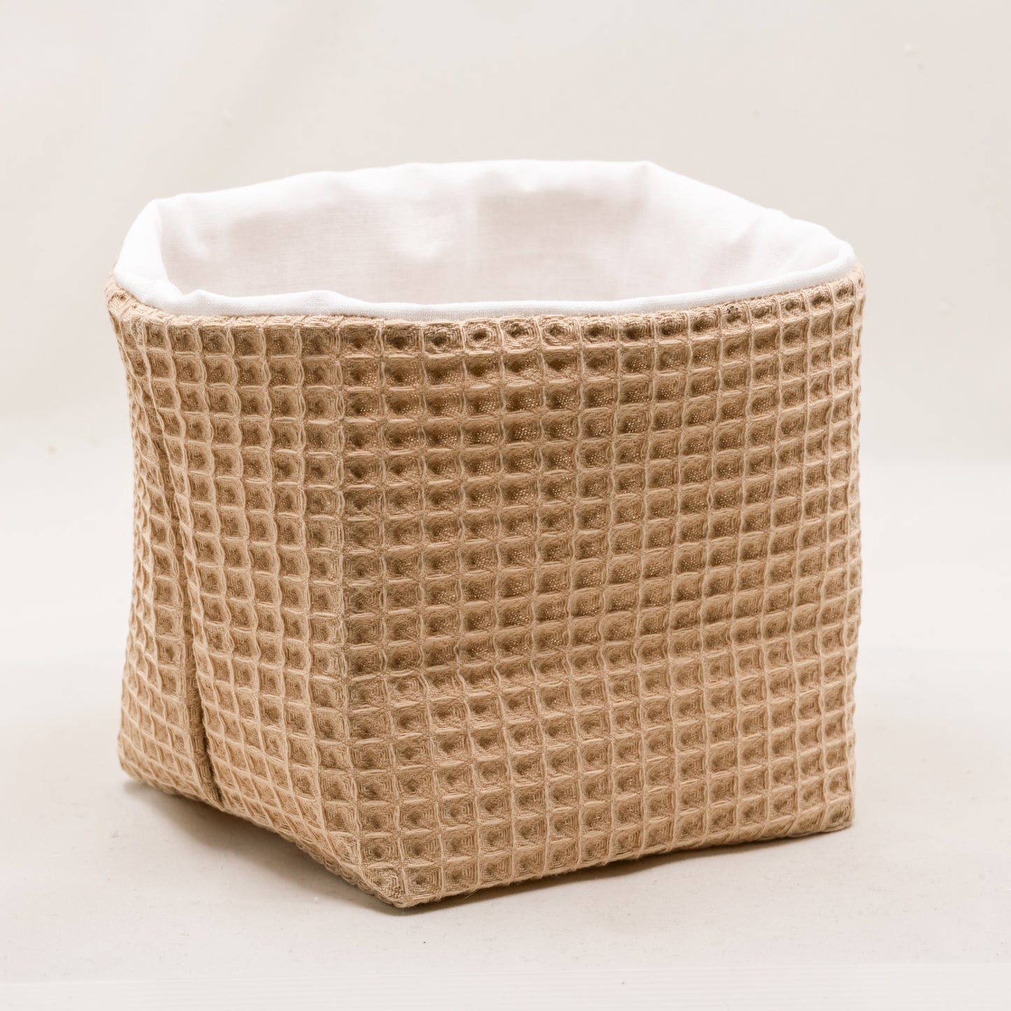 Petit panier de rangement réversible en nid d’abeille – 10 x 10 cm Beige