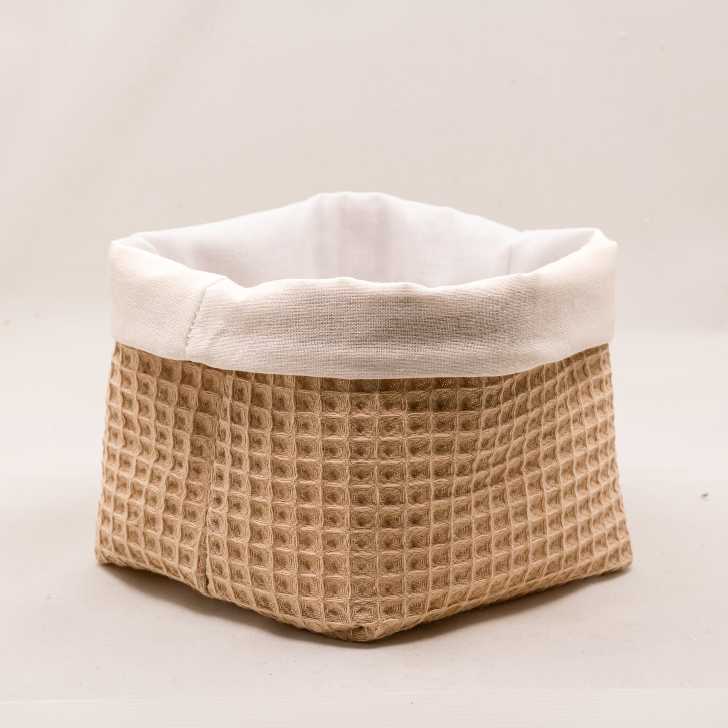 Petit panier de rangement réversible en nid d’abeille – 10 x 10 cm Beige