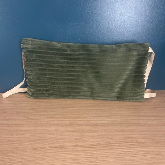 💚 Bouillotte sèche en graine de lin – Lombaire • Doudou verte