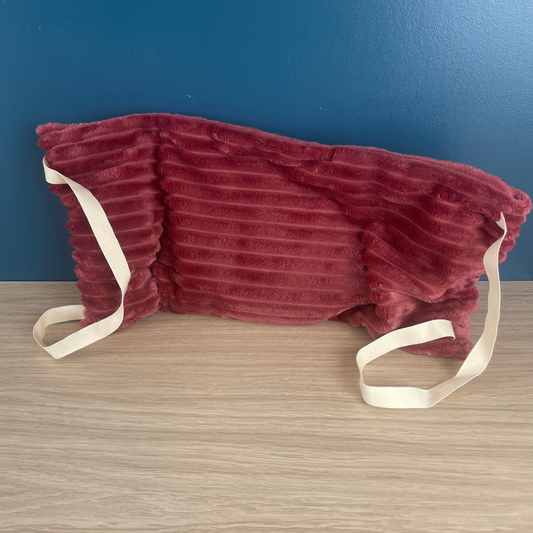 ❤️ Bouillotte sèche en graine de lin – Lombaire • Doudou rouge