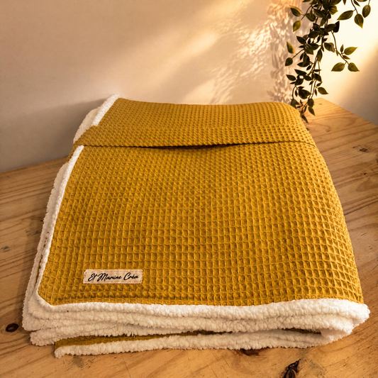 Plaid cocooning XL automne-hiver – ☀️ Soleil d’Hiver -Doux & chaleureux (180x150 cm)
