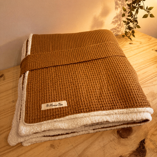 plaid XL coloris châtaigne