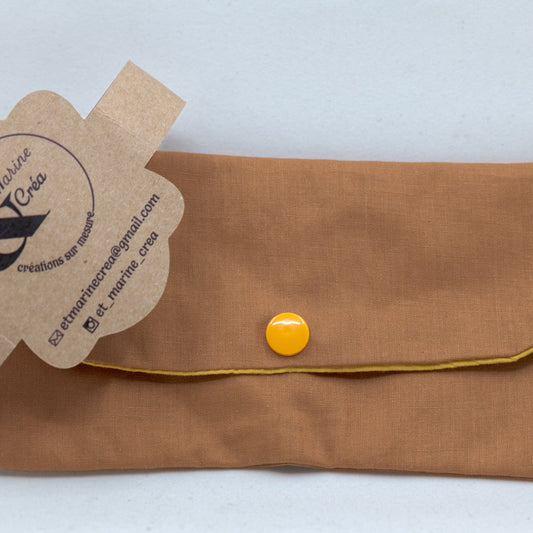Pochette de lunettes en tissu – Léger et pratique pour l’été Marron