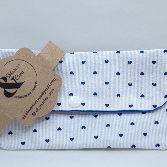 Pochette de lunettes en tissu – Léger et pratique pour l’été Cœur Bleu